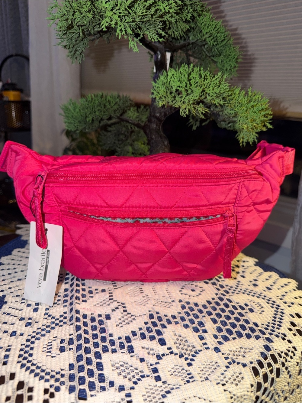 Vera Bradley Bright Pink Quilted Crossbody Hip Pack